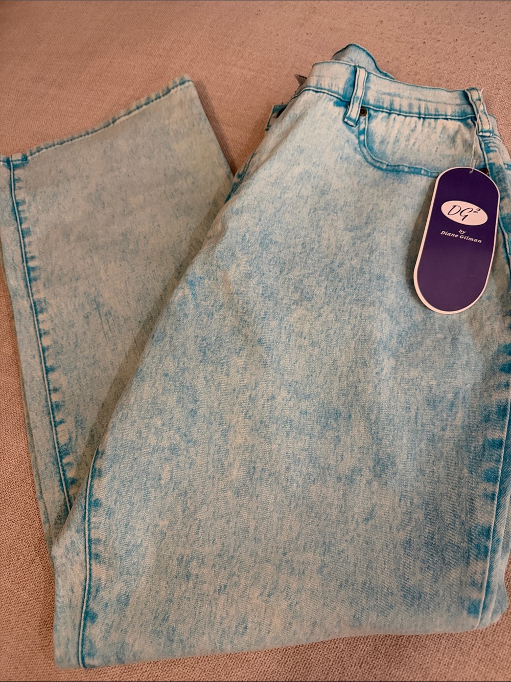 Diane Gilman Light Blue Acid-Wash Jeans Size 16WP